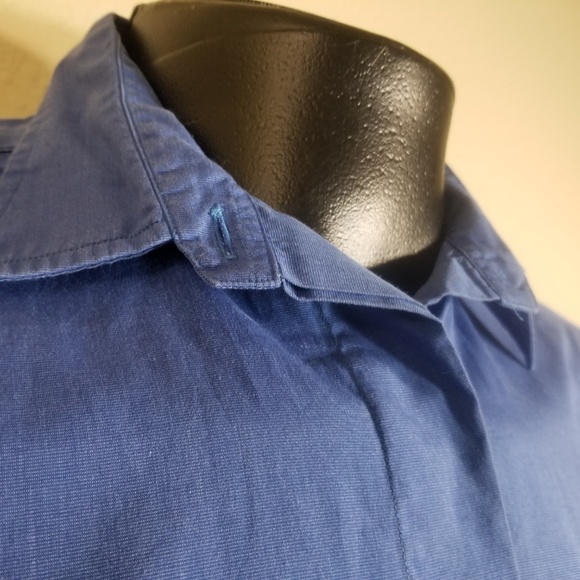 Thomas Pink Men Blue Dress Shirt Size US 14 - Picture 6 of 8